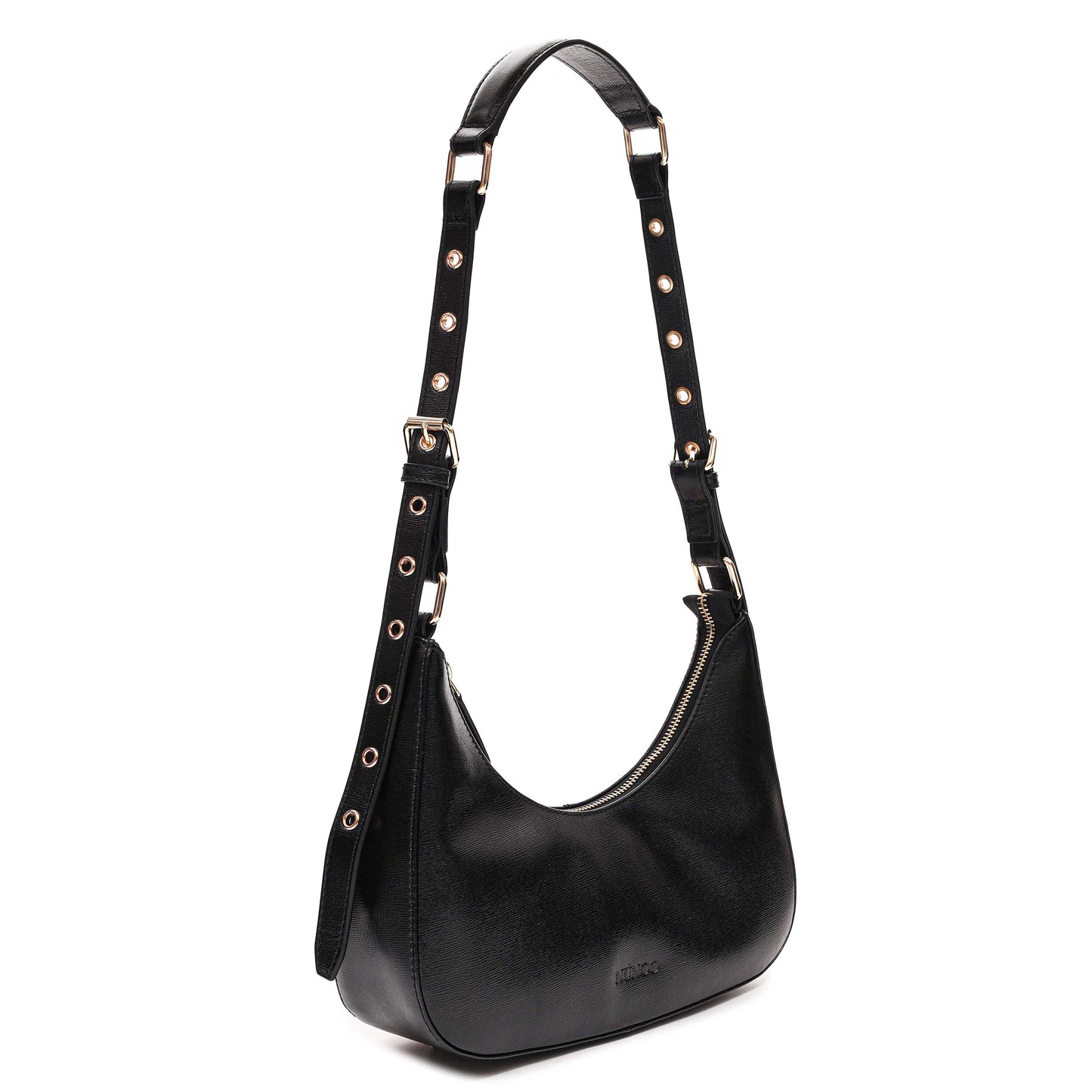 Núnoo Erin Florence Black w. Gold Small bag Black