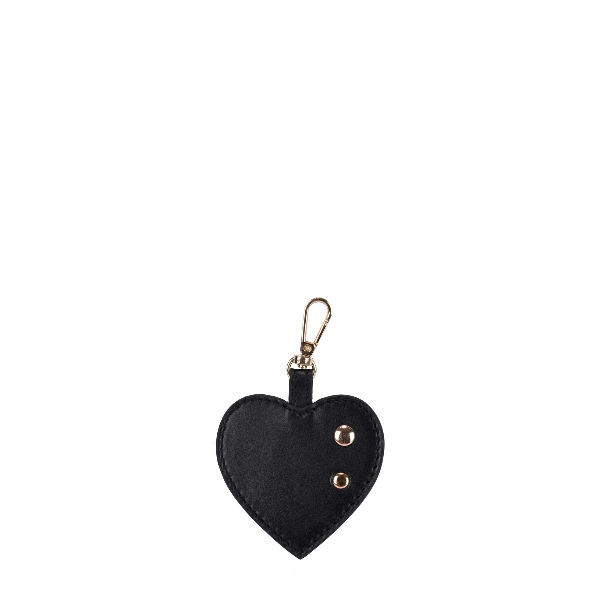 Núnoo Heart Rivet Bagcharm Silky Black w. Gold Accessories Black