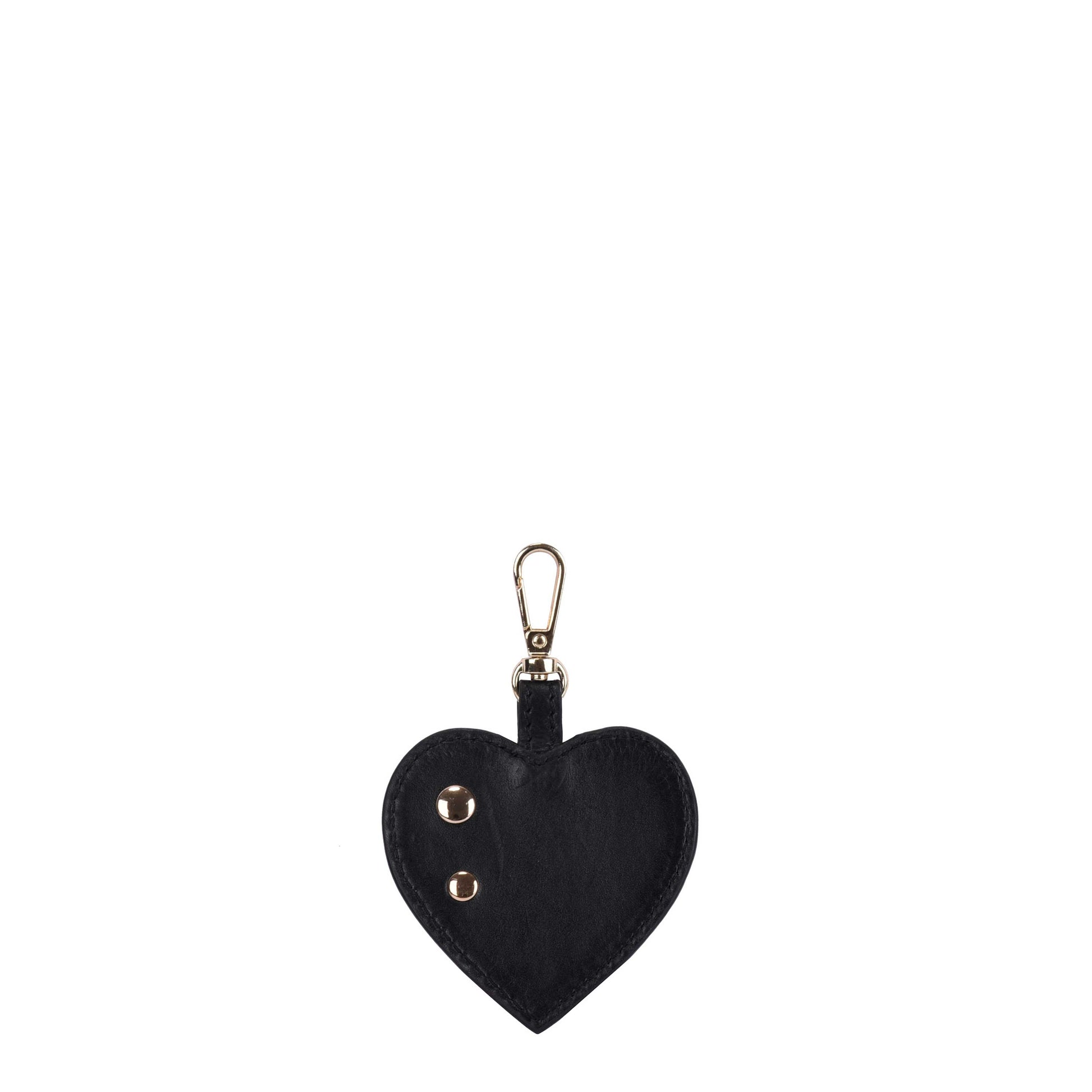 Núnoo Heart Rivet Bagcharm Silky Black w. Gold Accessories Black