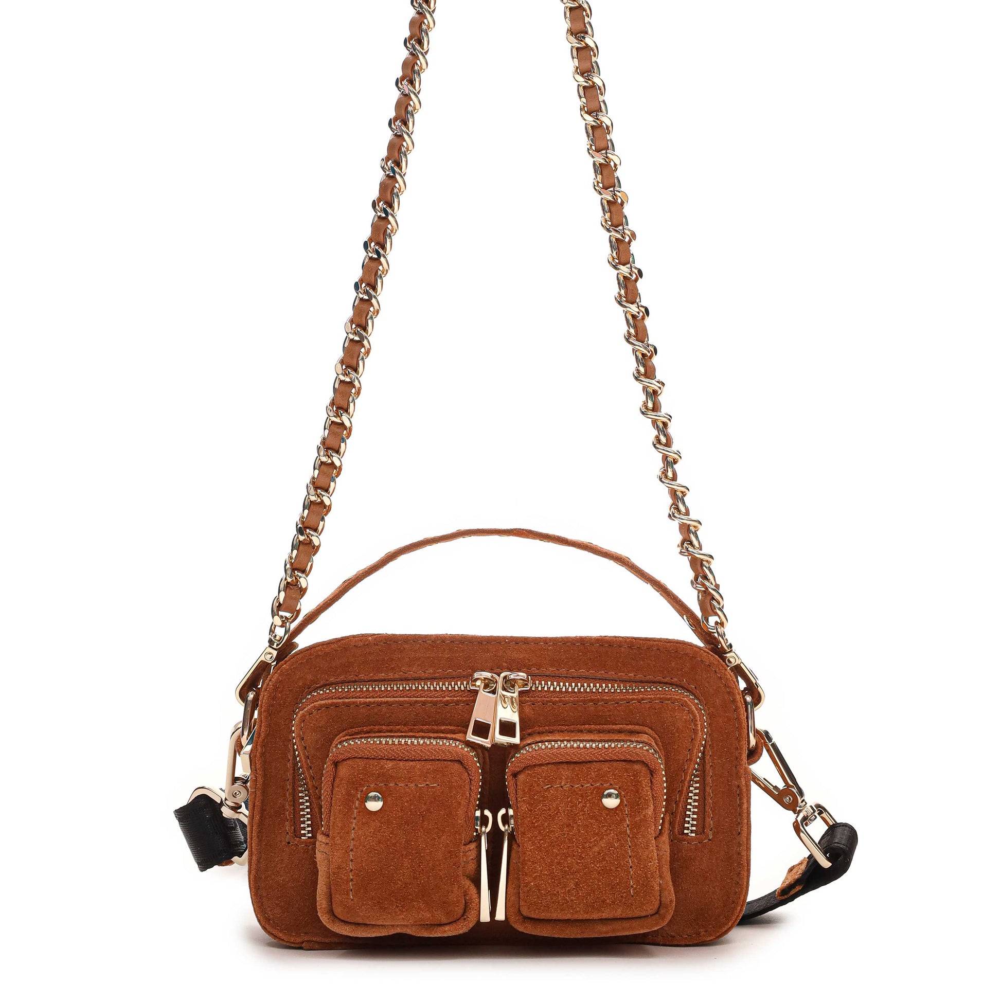 Núnoo Helena Chain Suede Toffee w. Gold Small bag Toffee