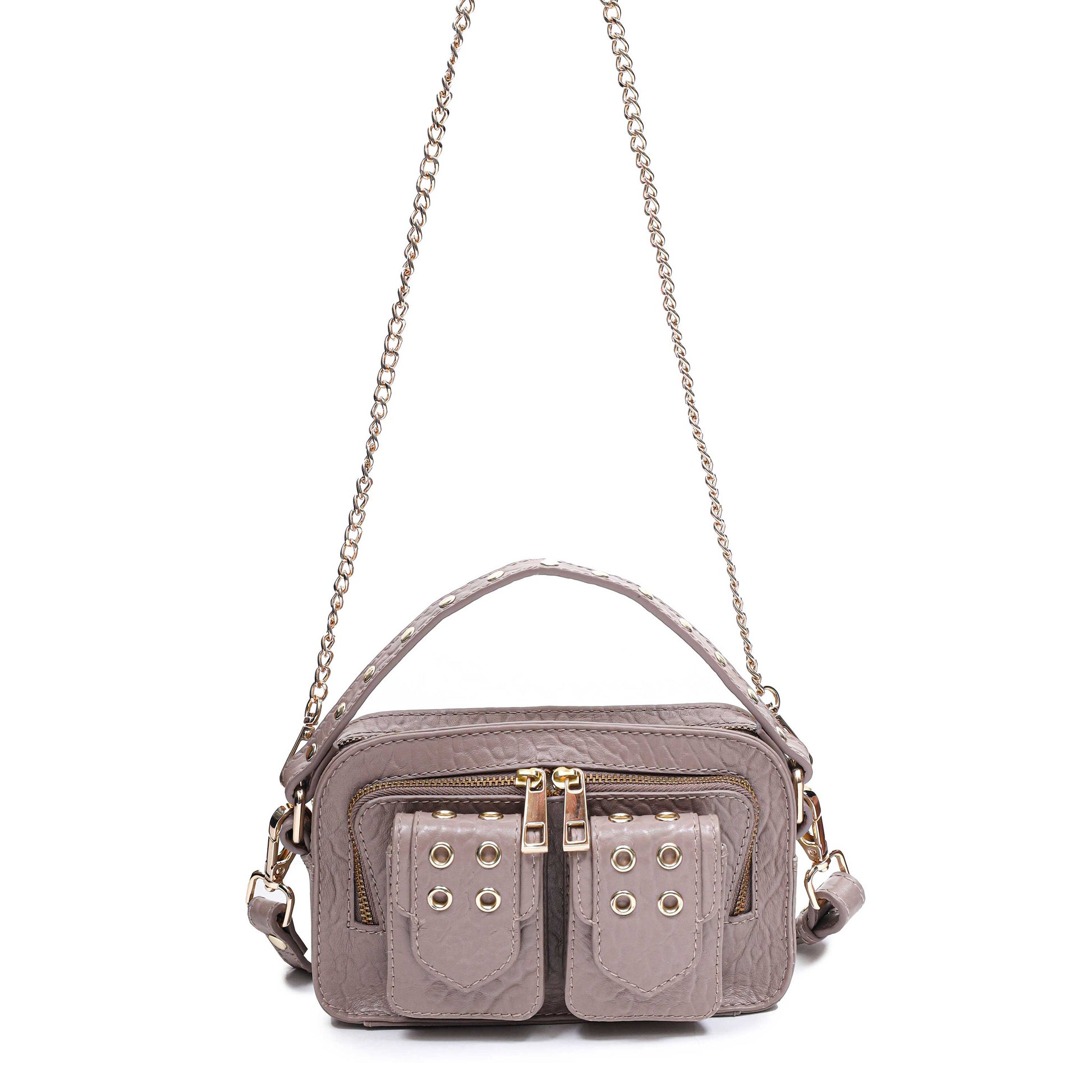 Núnoo Helena Eyelet New Zealand Taupe w. Gold Shoulder bags Taupe