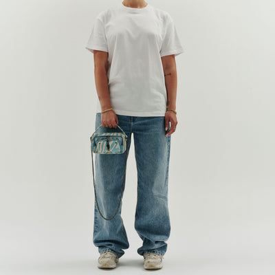 Helena Recycled Canvas Zeb Blue w. Antique Silver