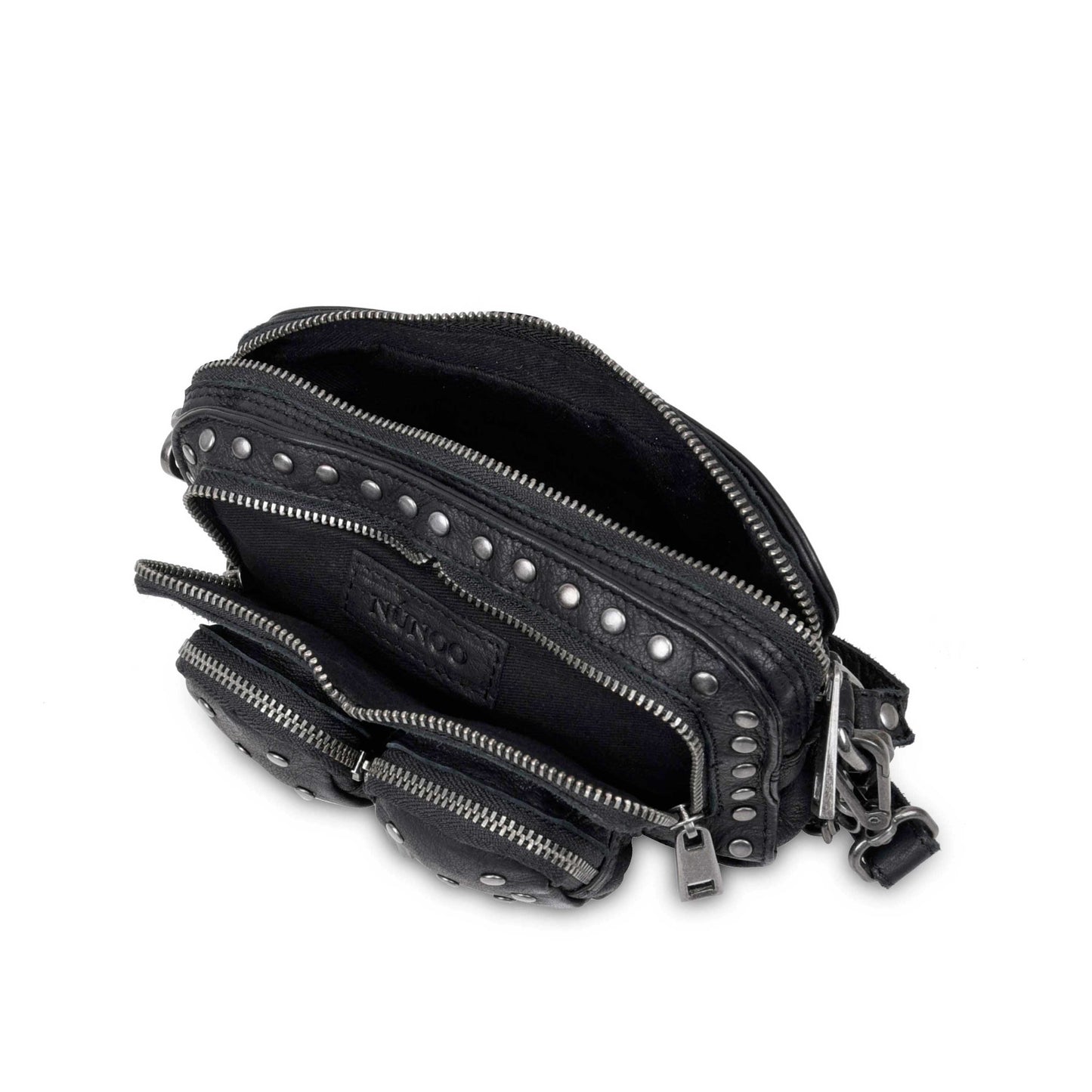Núnoo Helena Rivet Washed Black w. Antique Silver Small bag Black