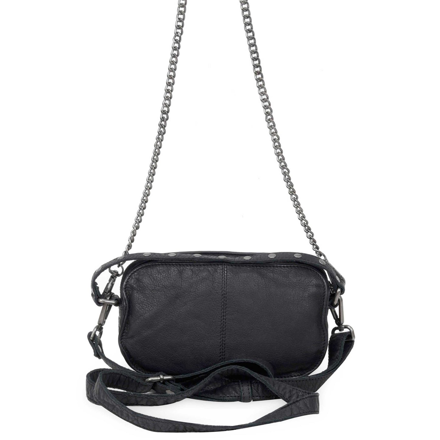 Núnoo Helena Rivet Washed Black w. Antique Silver Small bag Black