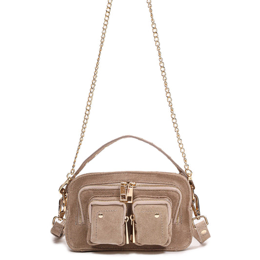 Núnoo Helena Suede Beige w. Gold Small bag Beige