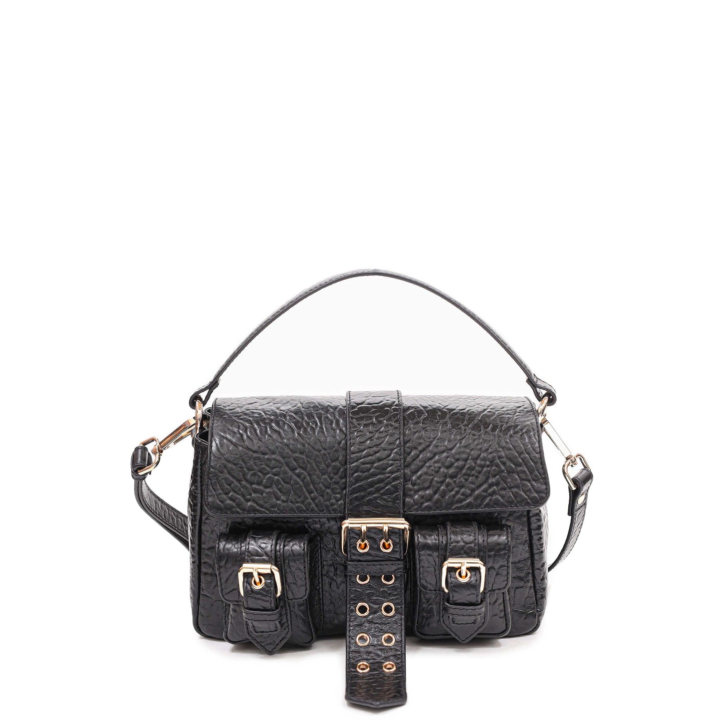 Núnoo Honey Buckle New Zealand Black w. Gold Shoulder bags Black