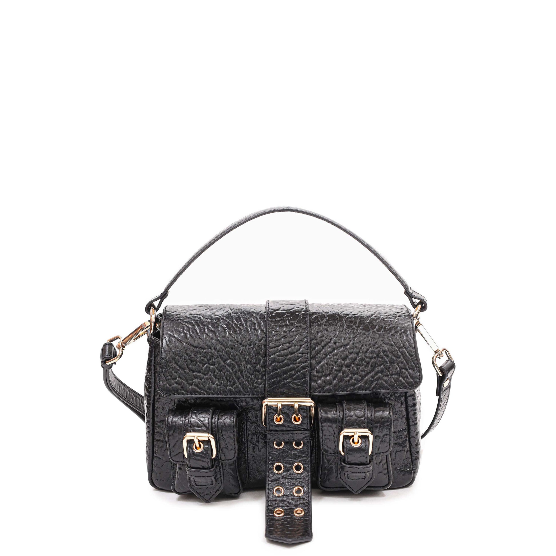 Núnoo Honey Buckle New Zealand Black w. Gold Shoulder bags Black