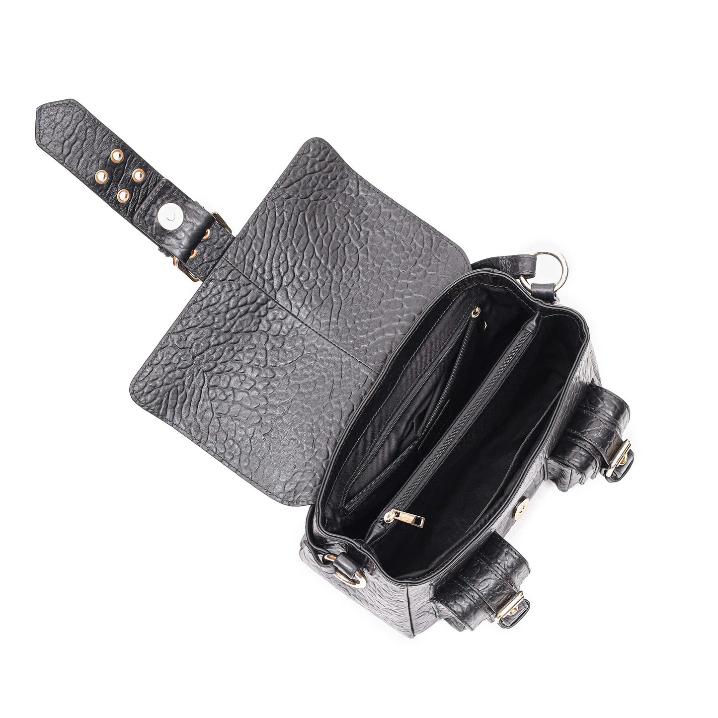 Núnoo Honey Buckle New Zealand Black w. Gold Shoulder bags Black