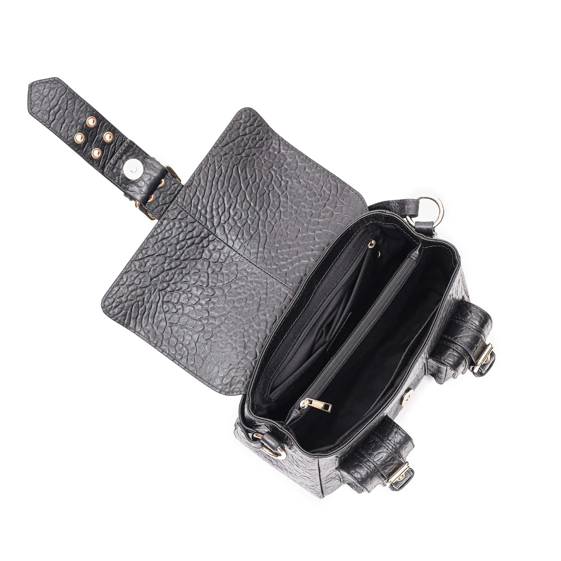 Núnoo Honey Buckle New Zealand Black w. Gold Shoulder bags Black