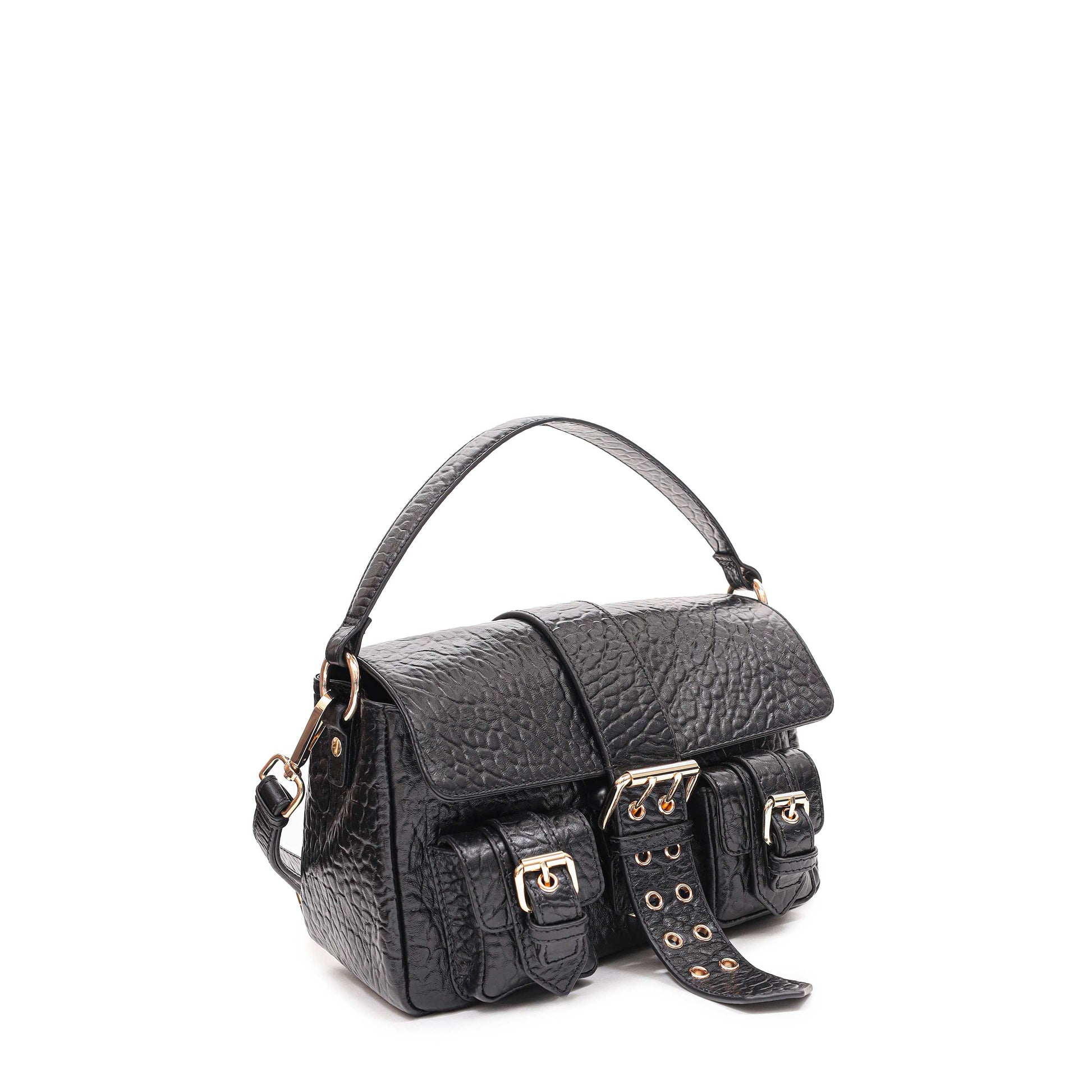 Núnoo Honey Buckle New Zealand Black w. Gold Shoulder bags Black