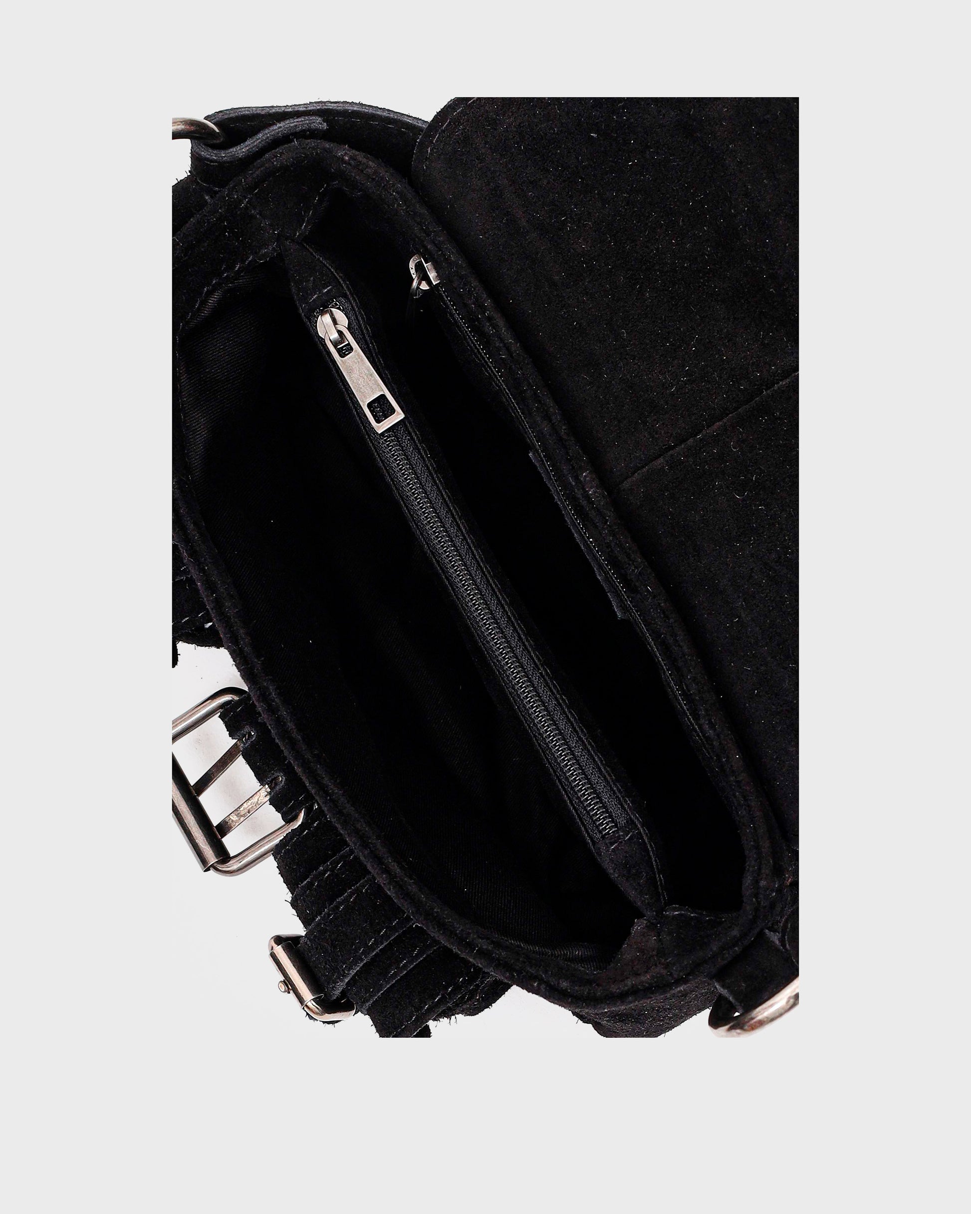 Núnoo Honey Buckle Suede Black Medium Black