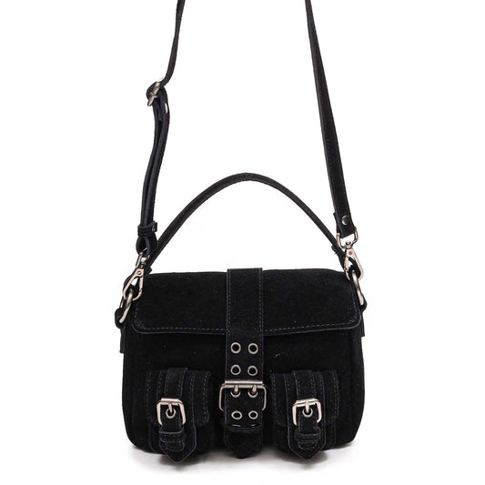 Núnoo Honey Buckle Suede Black Medium Black