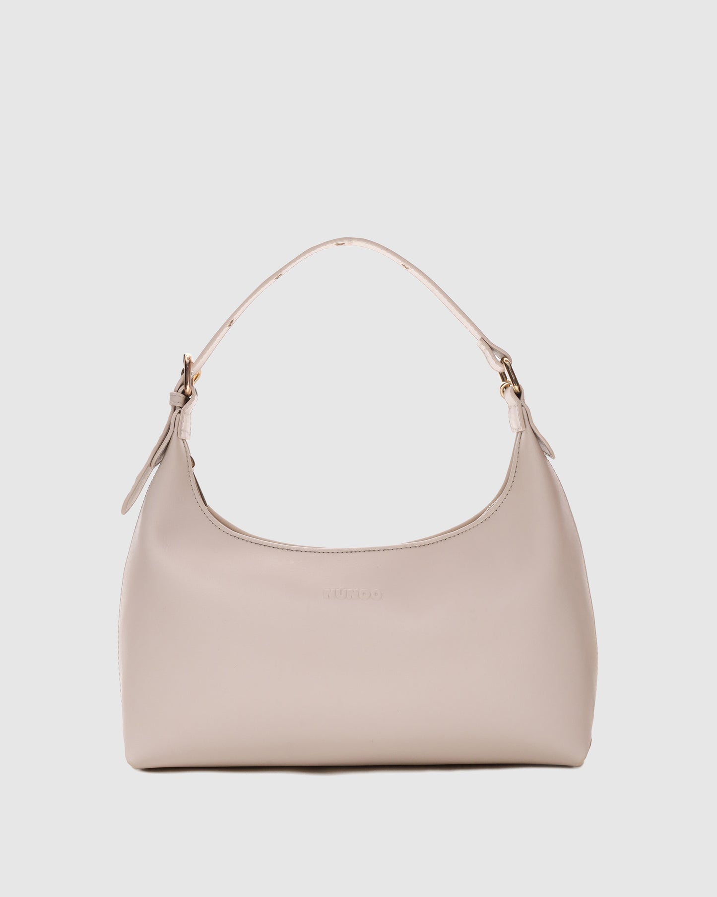 Núnoo Large Dandy Buckle Florence Warm Grey w. Gold Large Warm Grey