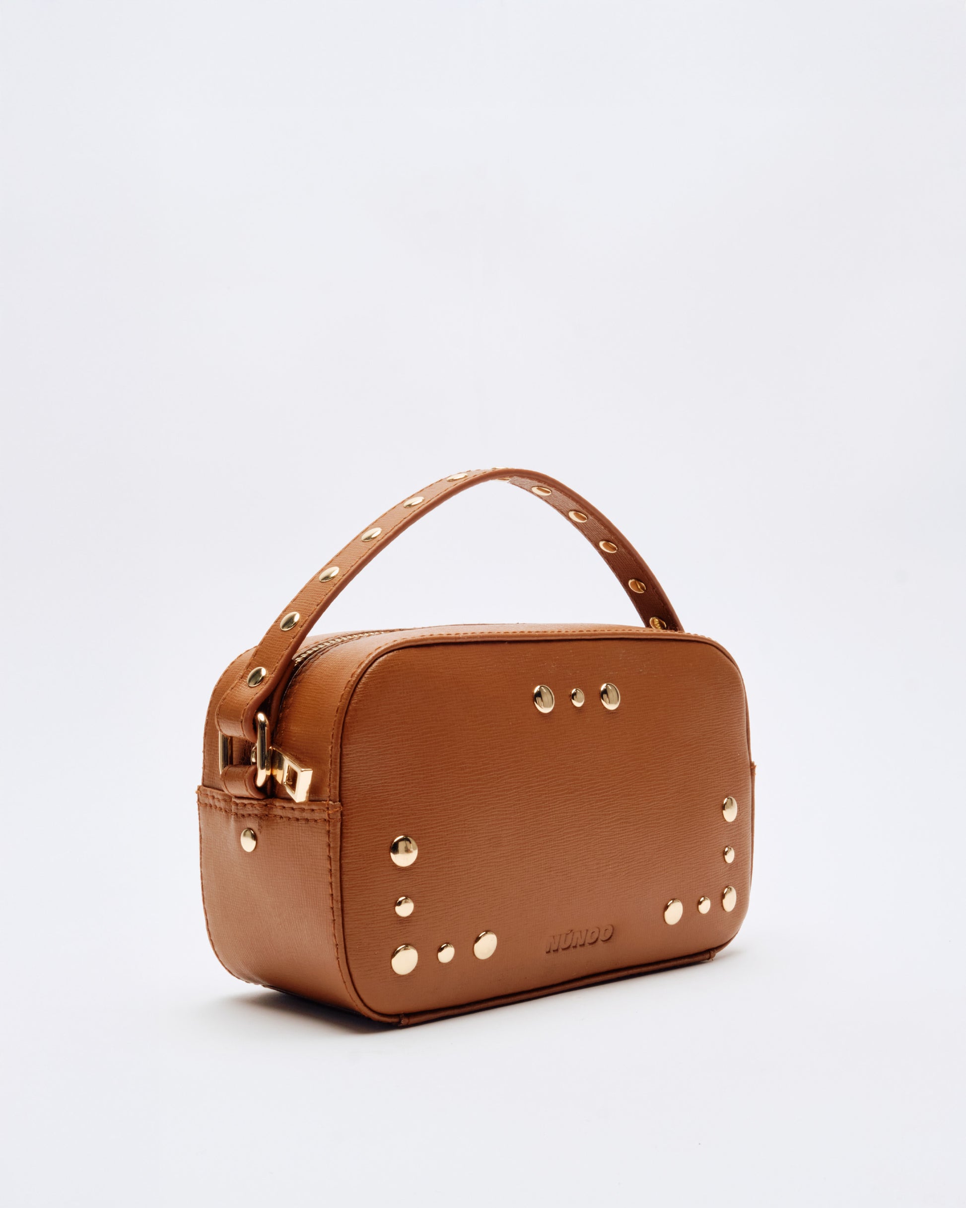 Núnoo Lyra Studs Florence Brown w. Gold Small bag Brown