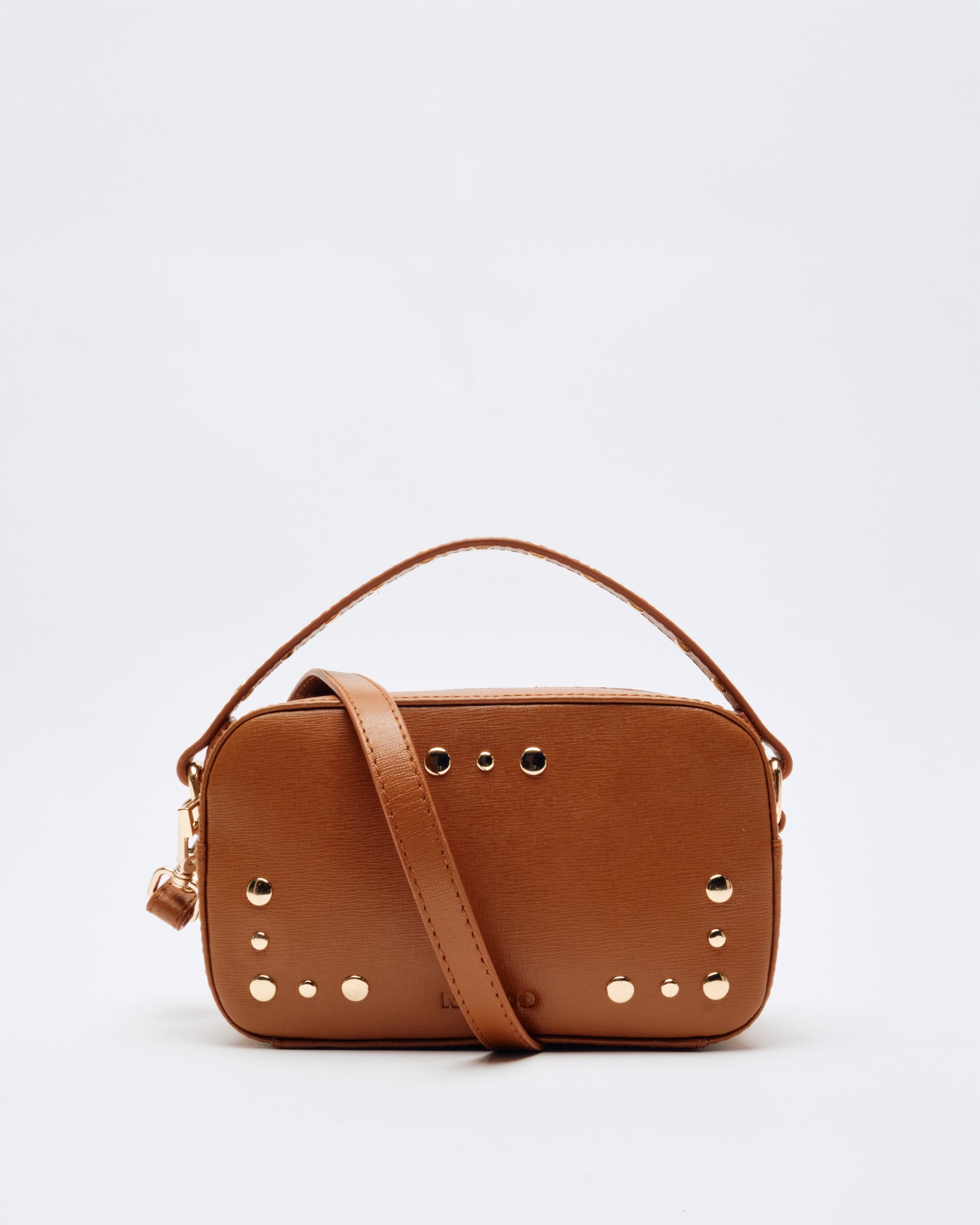 Núnoo Lyra Studs Florence Brown w. Gold Small bag Brown