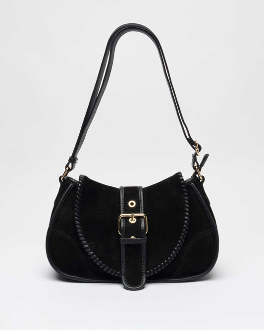 Núnoo Maria Stitch Suede Black w. Gold Medium Black
