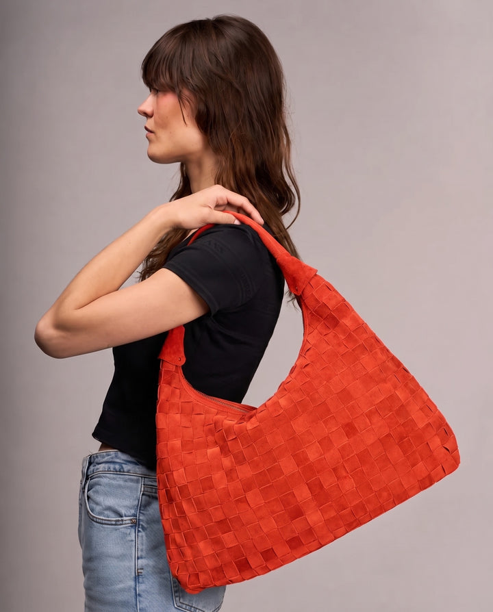 Núnoo Maxi Dandy Braided Suede Red Maxi Red