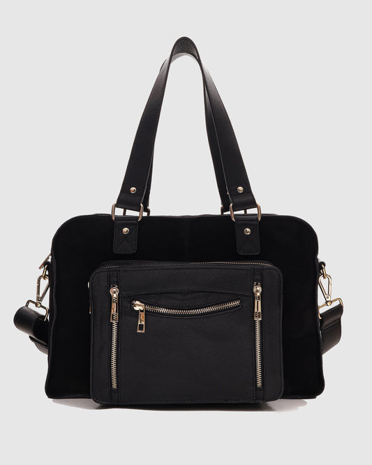Núnoo Mille Suede Dark Olive w. Gold Maxi Black