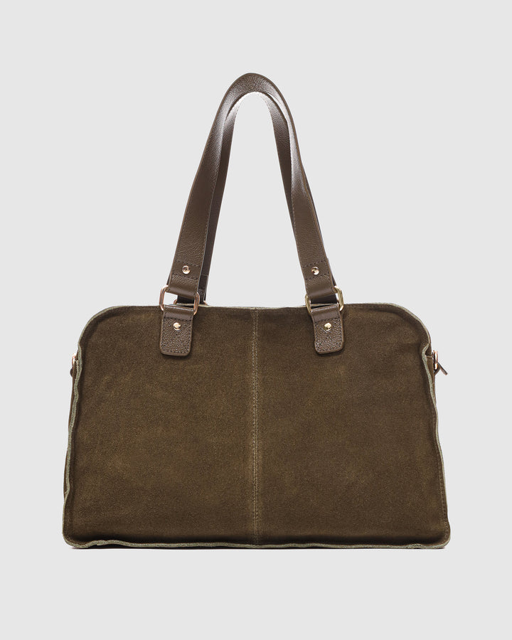 Núnoo Mille Suede Mix Dark Olive w. Gold Maxi Dark Olive