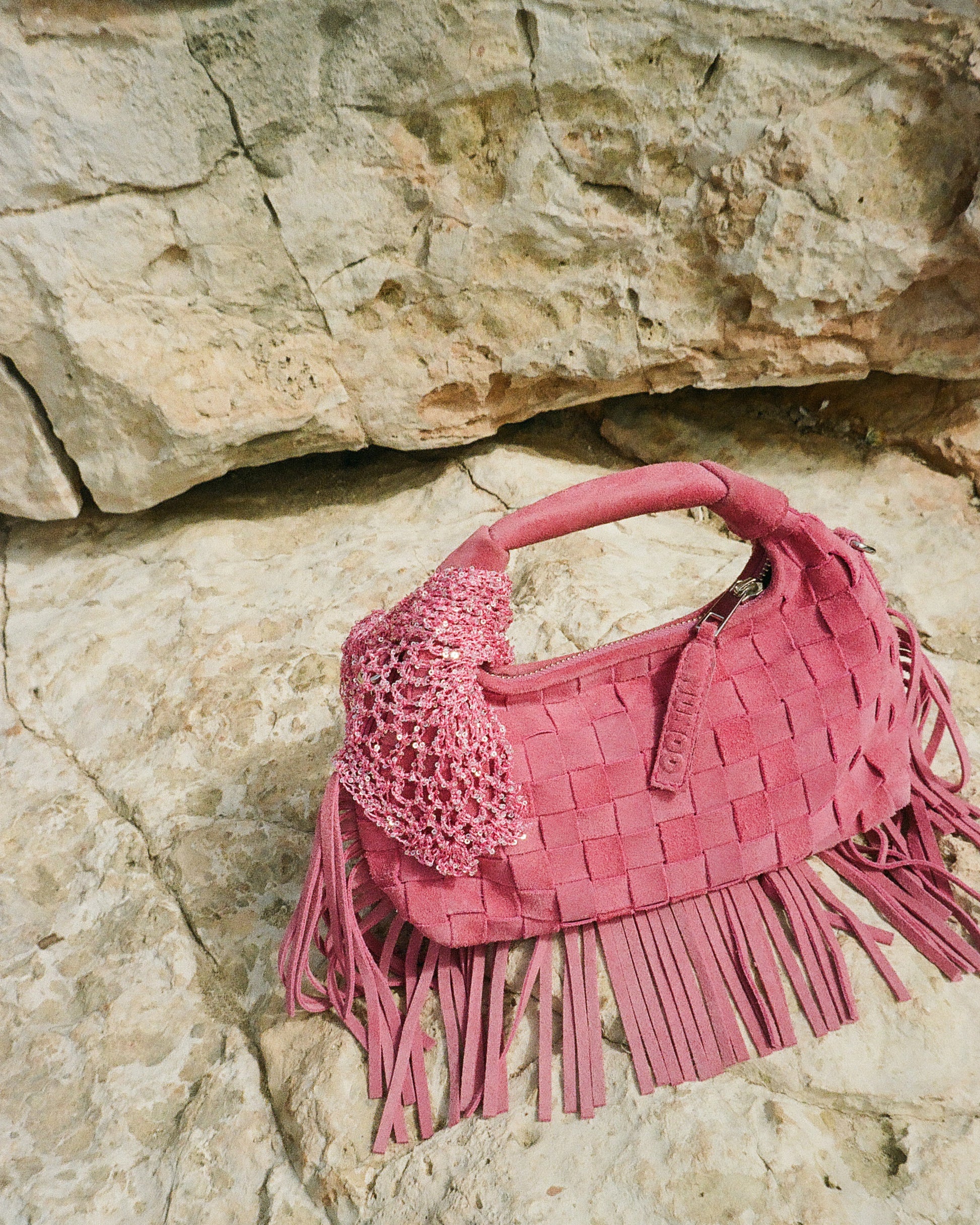 Núnoo Mini Dandy Braided Fringe Pink - Berg Larsen x Núnoo Small bag Pink