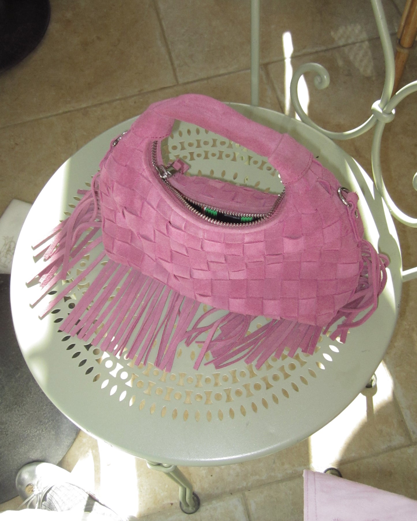 Núnoo Mini Dandy Braided Fringe Pink - Berg Larsen x Núnoo Small bag Pink