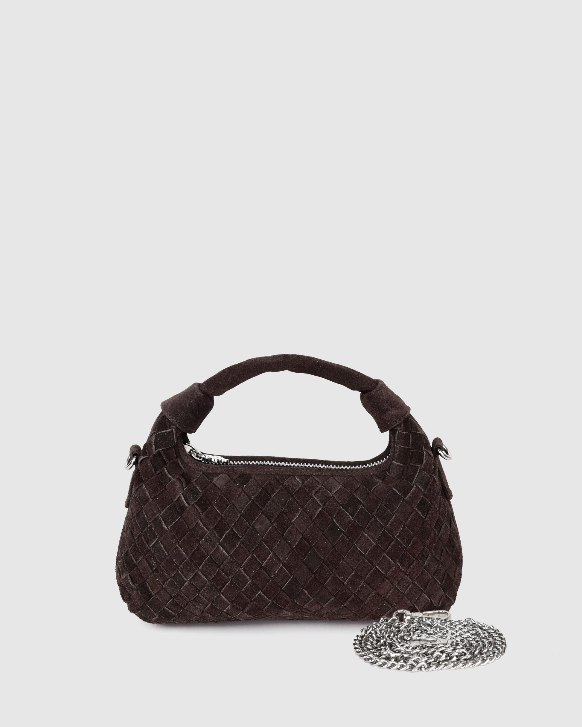 Núnoo Mini Dandy Braided Suede Dark Brown Small bag Dark brown