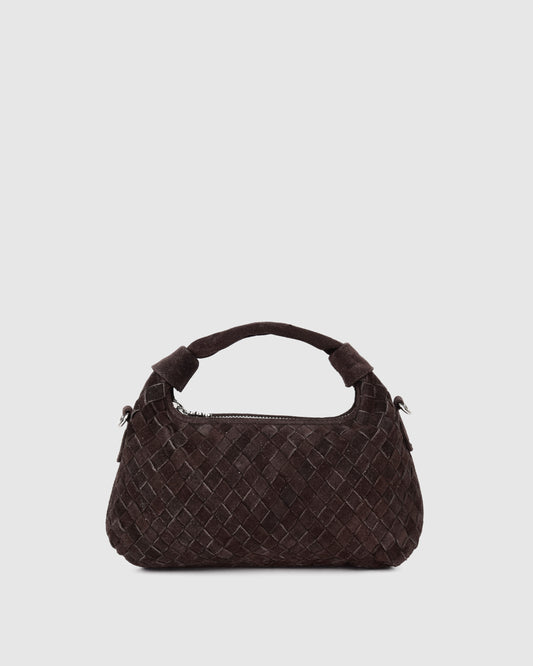 Núnoo Mini Dandy Braided Suede Dark Brown Small bag Dark brown