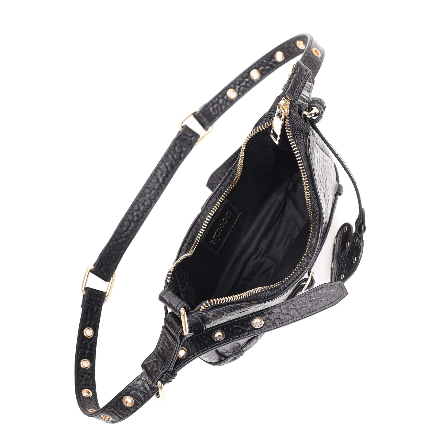 Núnoo Palma Belt New Zealand Black w. Gold Shoulder bags Black