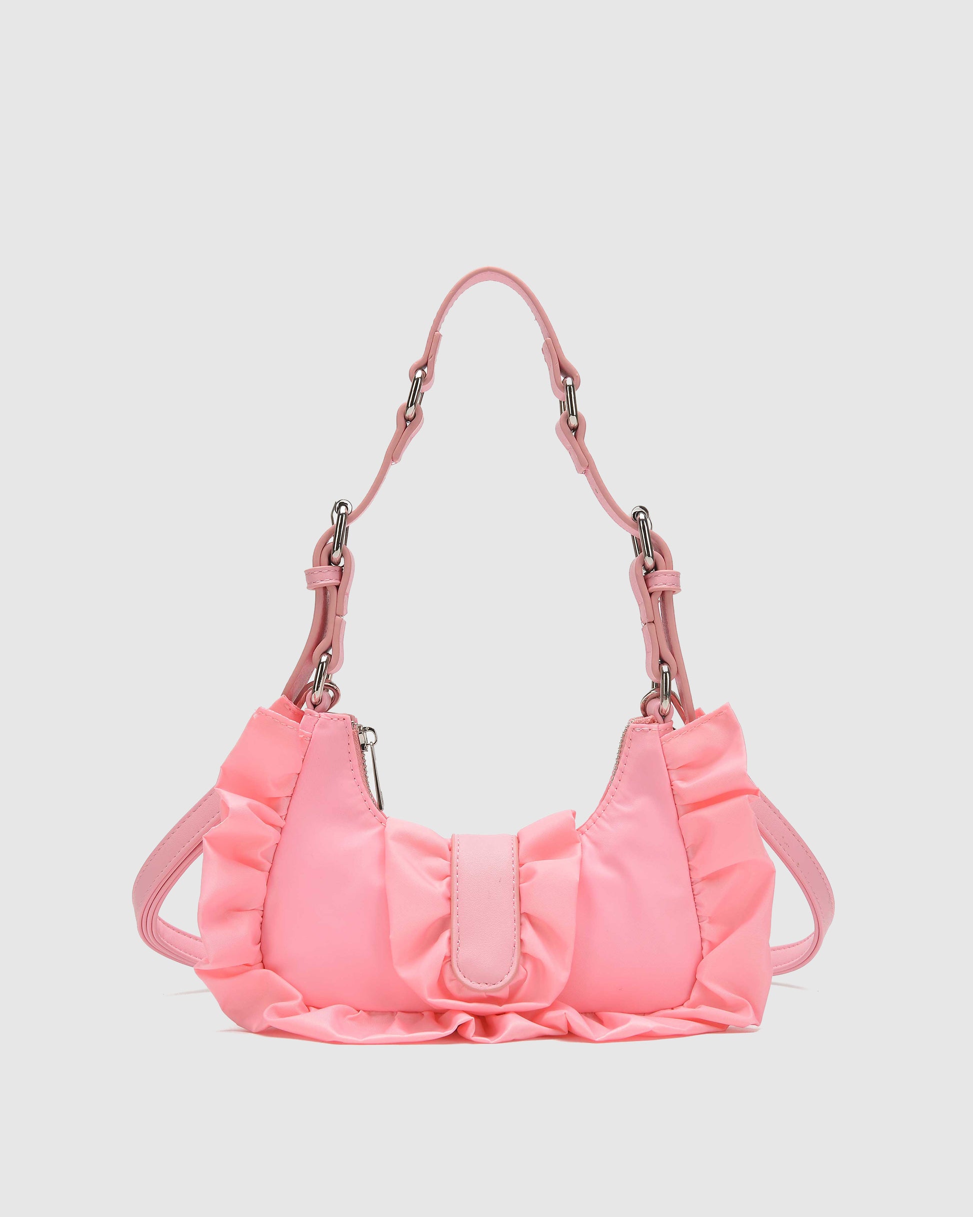 Núnoo Palma Ruffle Recycled Nylon Light Pink Small bag