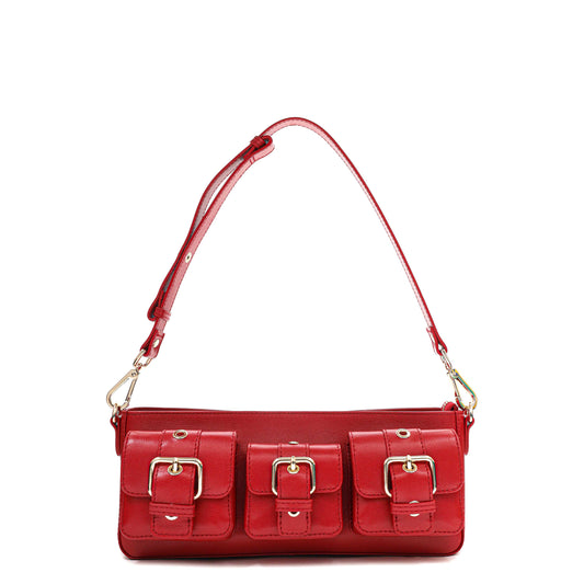 Núnoo Penny Florence Bright Red w. Gold Shoulder bags