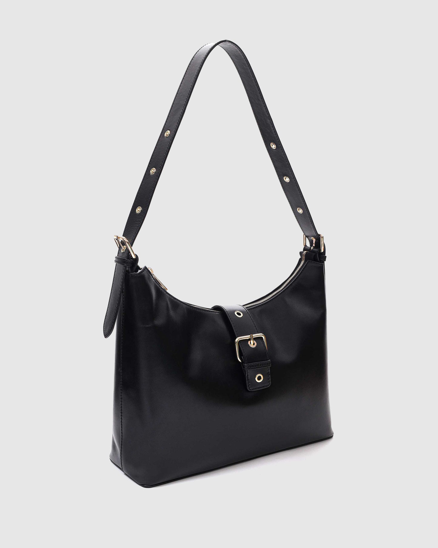 Núnoo Rio Buckle Italian Leather Black w. Gold Large