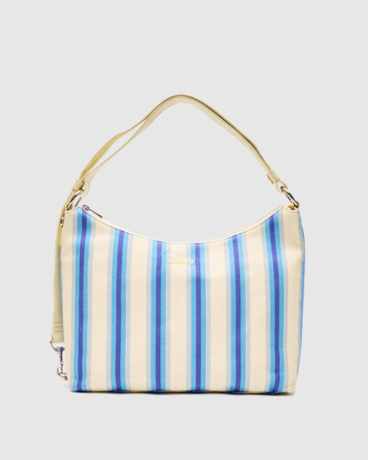 Núnoo Rio Recycled Canvas Blue Stripes Large Blue Stripes