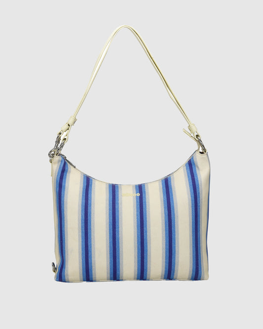 Núnoo Rio Recycled Canvas Blue Stripes Large Blue Stripes