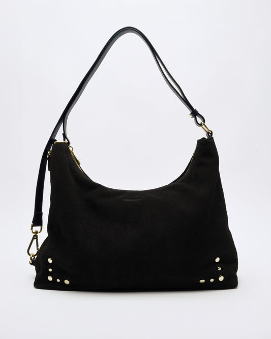 Núnoo Rio Suede Black w. Gold Large Black
