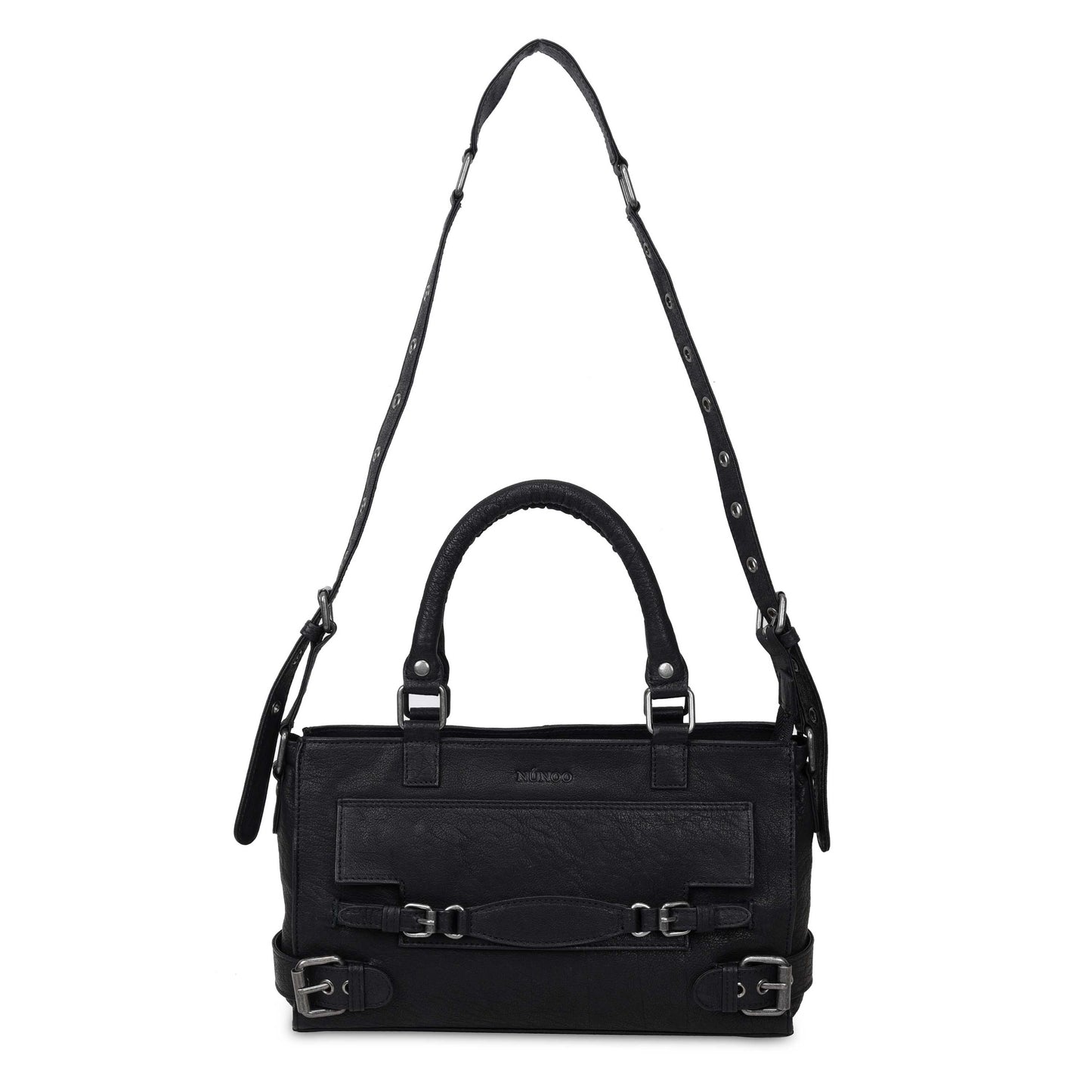 Núnoo Scarlett Buckle Rock Black w. Antique Silver Shoulder bags Black