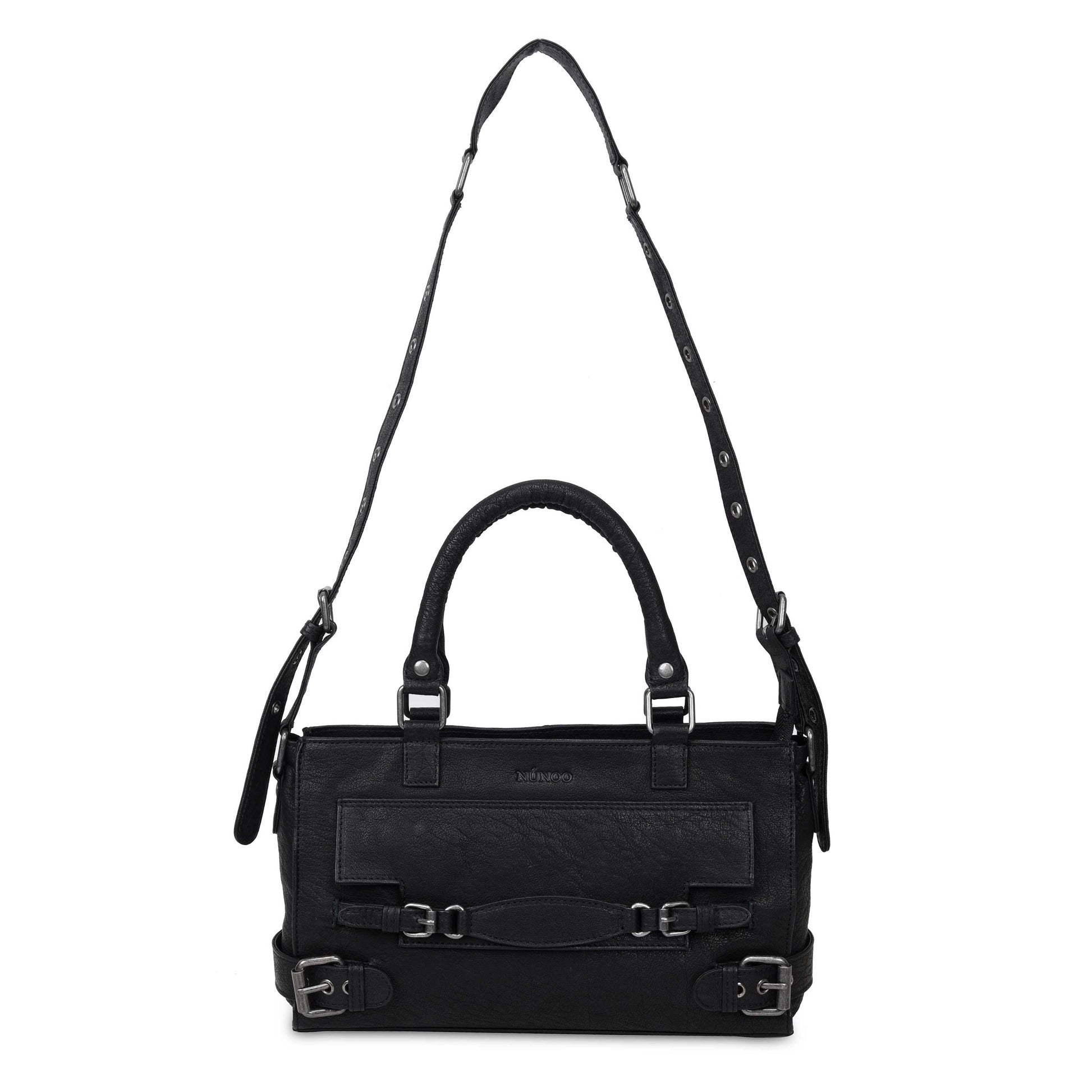 Núnoo Scarlett Buckle Rock Black w. Antique Silver Shoulder bags Black