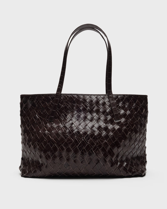 Núnoo Shopper Braided Texas Chocolate Large Chocolate