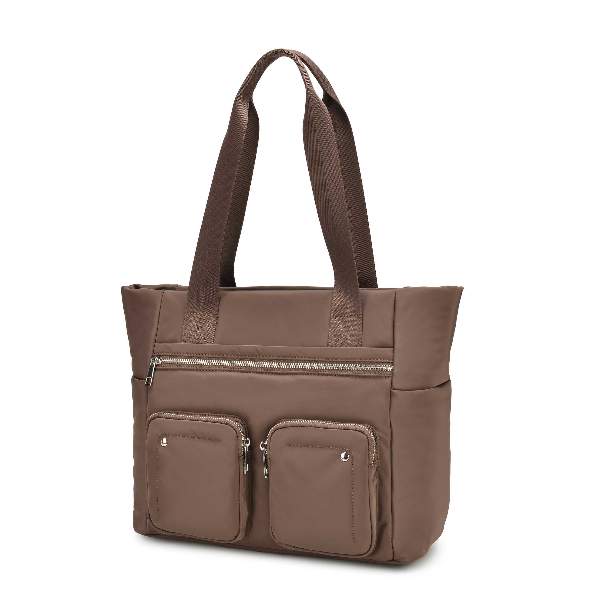 Núnoo Shopper Pocket Recycled Nylon Shoulder bags Brown