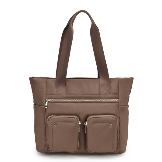 Núnoo Shopper Pocket Recycled Nylon Shoulder bags Brown