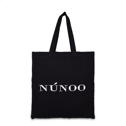 Núnoo Shopper recycled canvas black w. white logo Tote Black