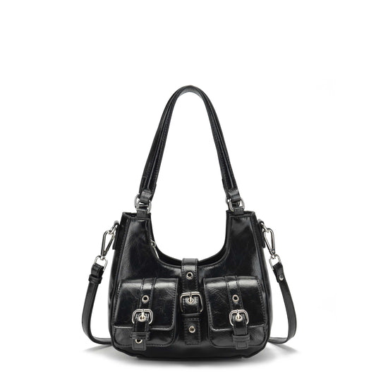 Núnoo Small Alva Wrinkle Black Shoulder bags Black