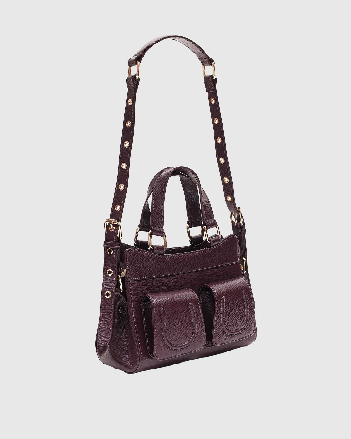 Núnoo Small Cher Bag Florence Bordeaux w. Gold Medium Bordeaux