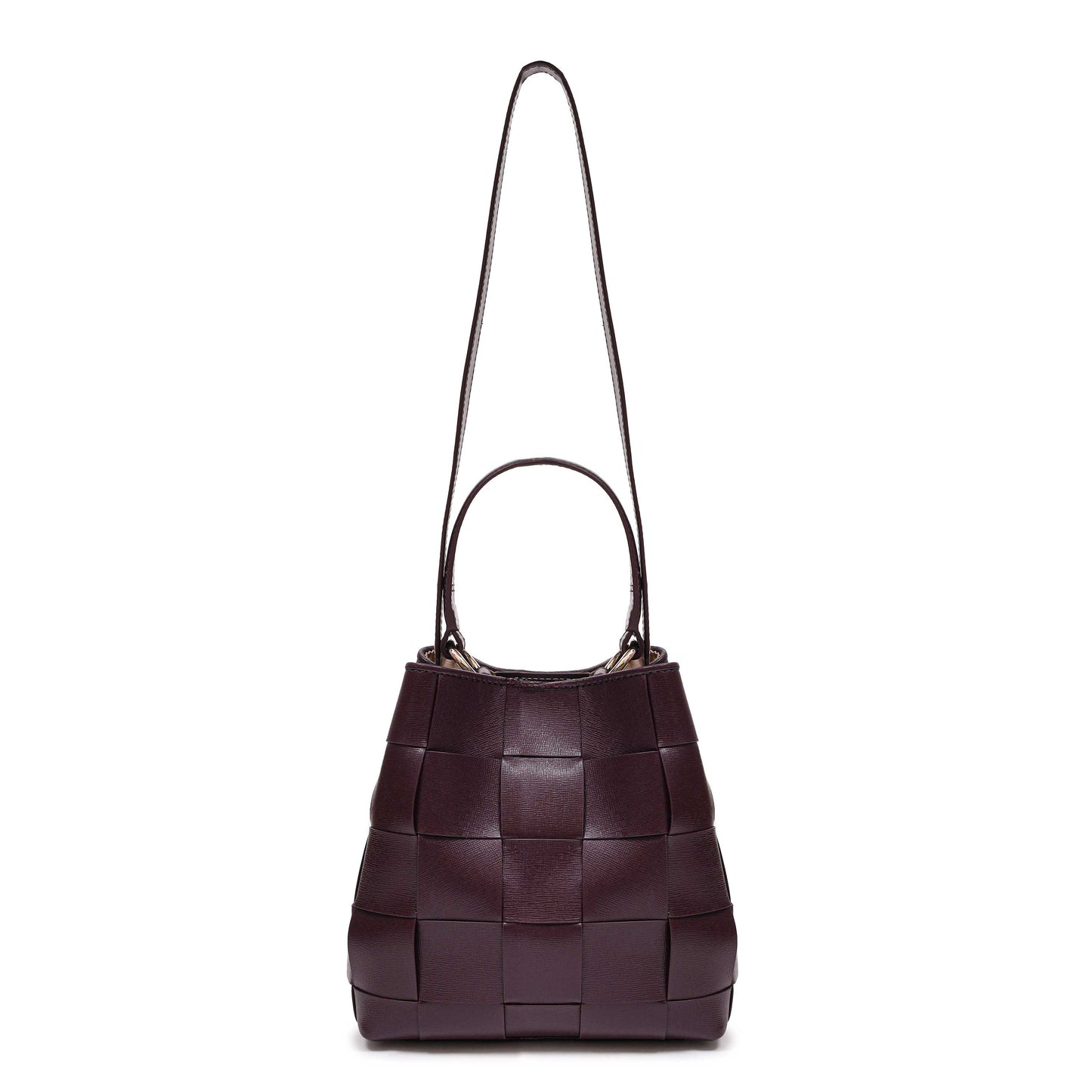 Núnoo Small Chiara Braided Florence Bordeaux w. Gold Shoulder bags Bordeaux