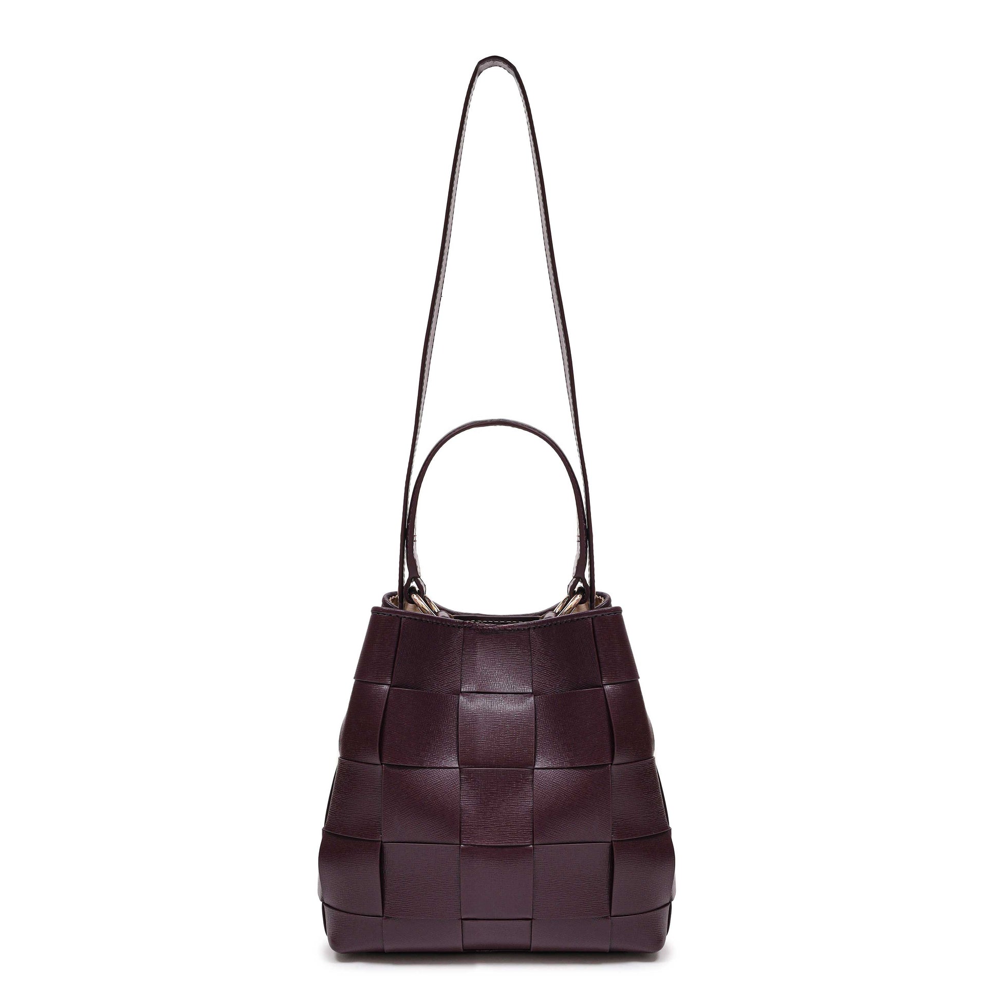 Núnoo Small Chiara Braided Florence Bordeaux w. Gold Shoulder bags Bordeaux