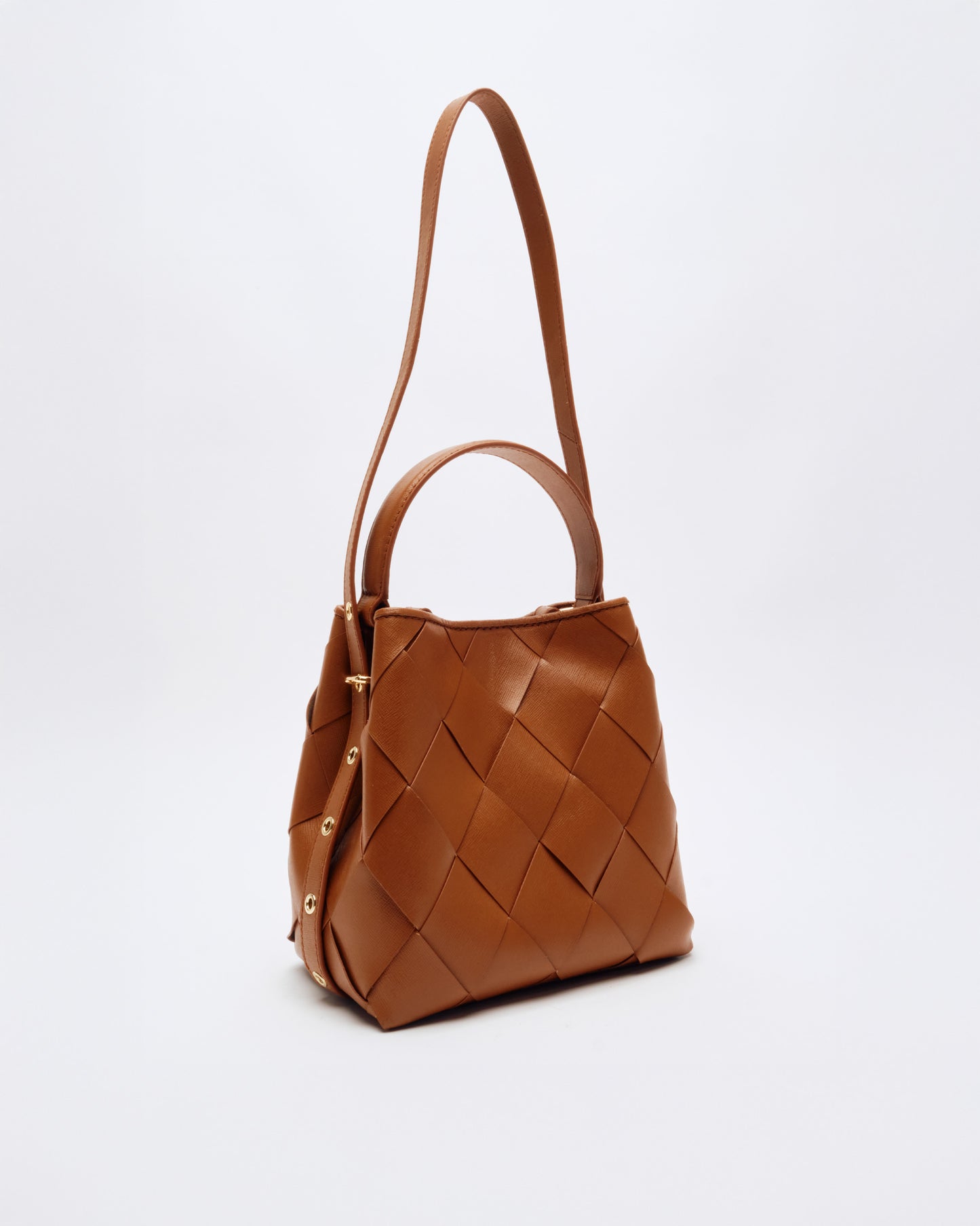 Núnoo Small Chiara Braided Florence Brown w. Gold Medium Brown