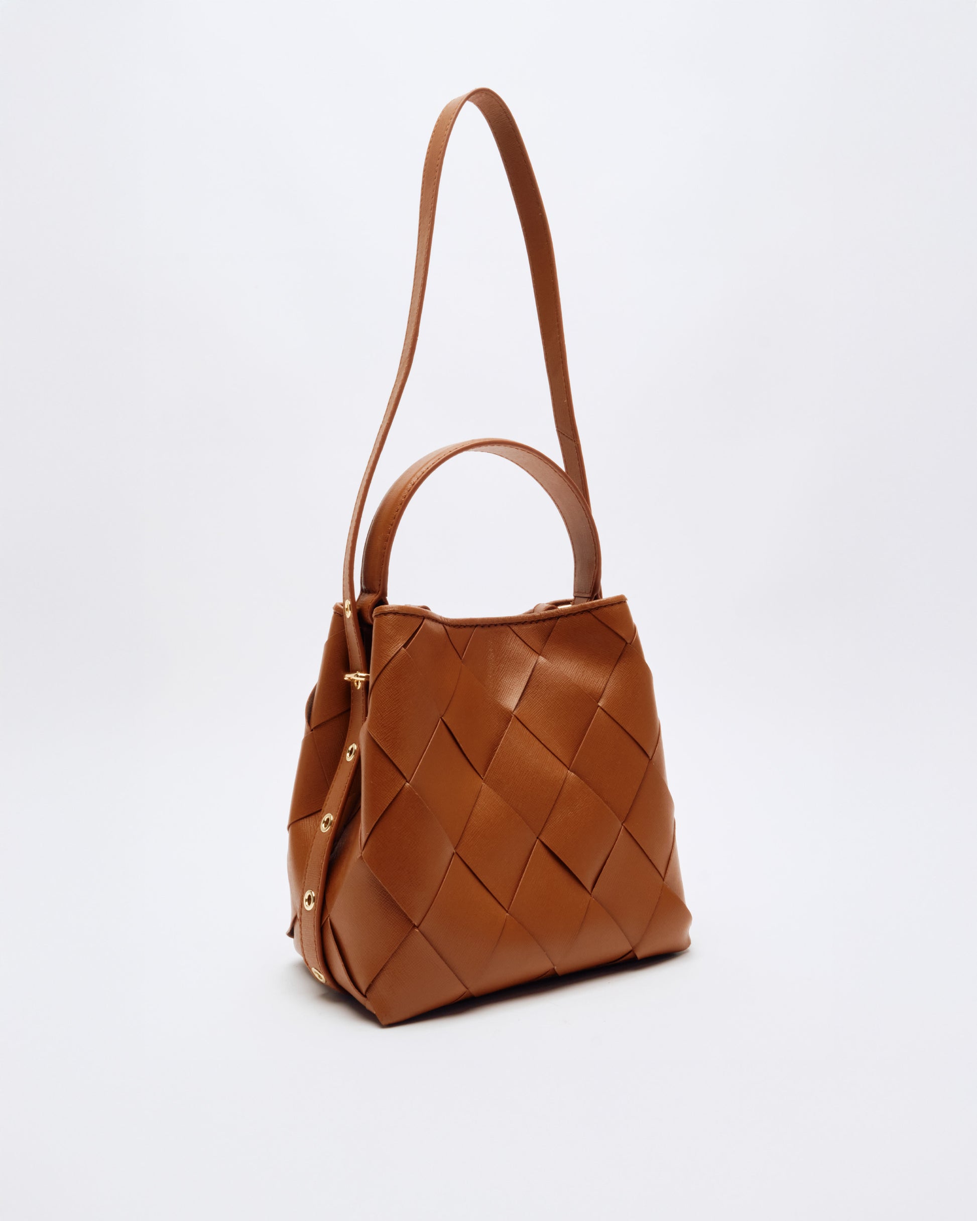 Núnoo Small Chiara Braided Florence Brown w. Gold Medium Brown