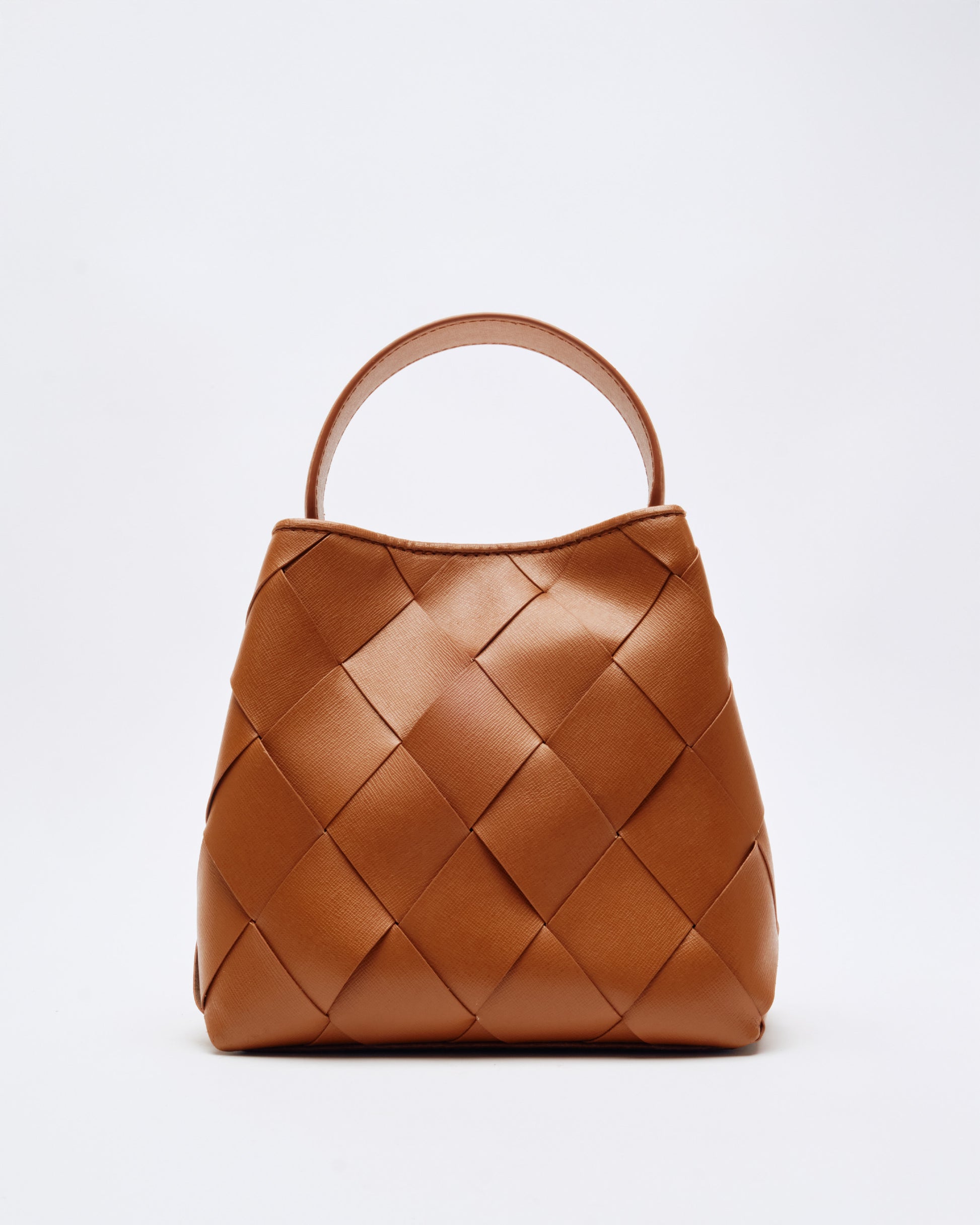 Núnoo Small Chiara Braided Florence Brown w. Gold Medium Brown
