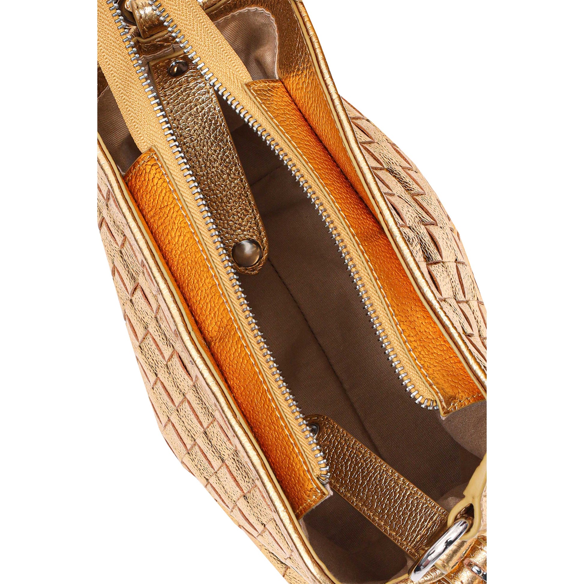 Núnoo Small Chiara Braided Metallic Light Gold Shoulder bags Light Gold