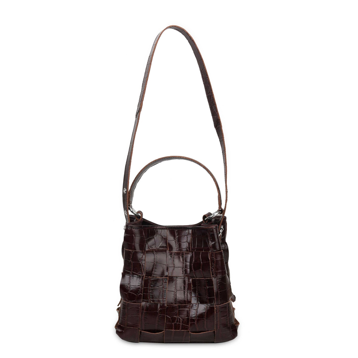 Núnoo Small Chiara Texas Braided Dark Brown Shoulder bags Dark brown