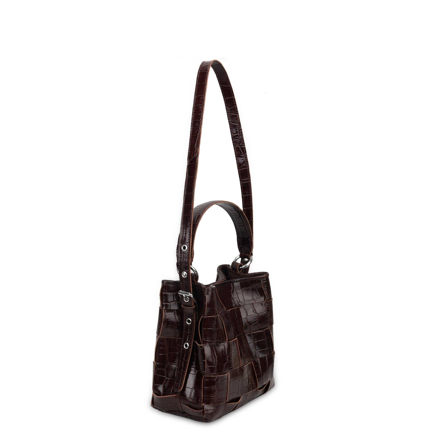 Núnoo Small Chiara Texas Braided Dark Brown Shoulder bags Dark brown